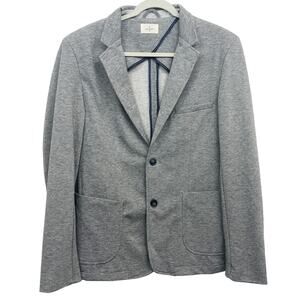 Civil Society Delancey Blazer Medium Gray Knit Two-Button Patch Pockets